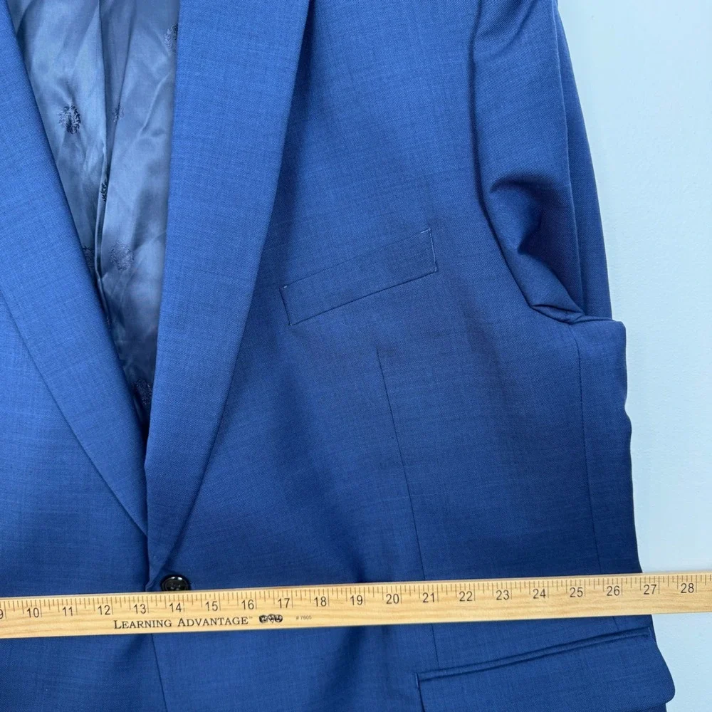 Lauren Ralph Lauren Mens 52R Blue 100% Wool Natural Stretch Blazer Sport Coat